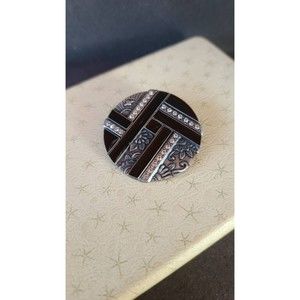 Duri Art Deco Rhinestone and Enamel Brooch